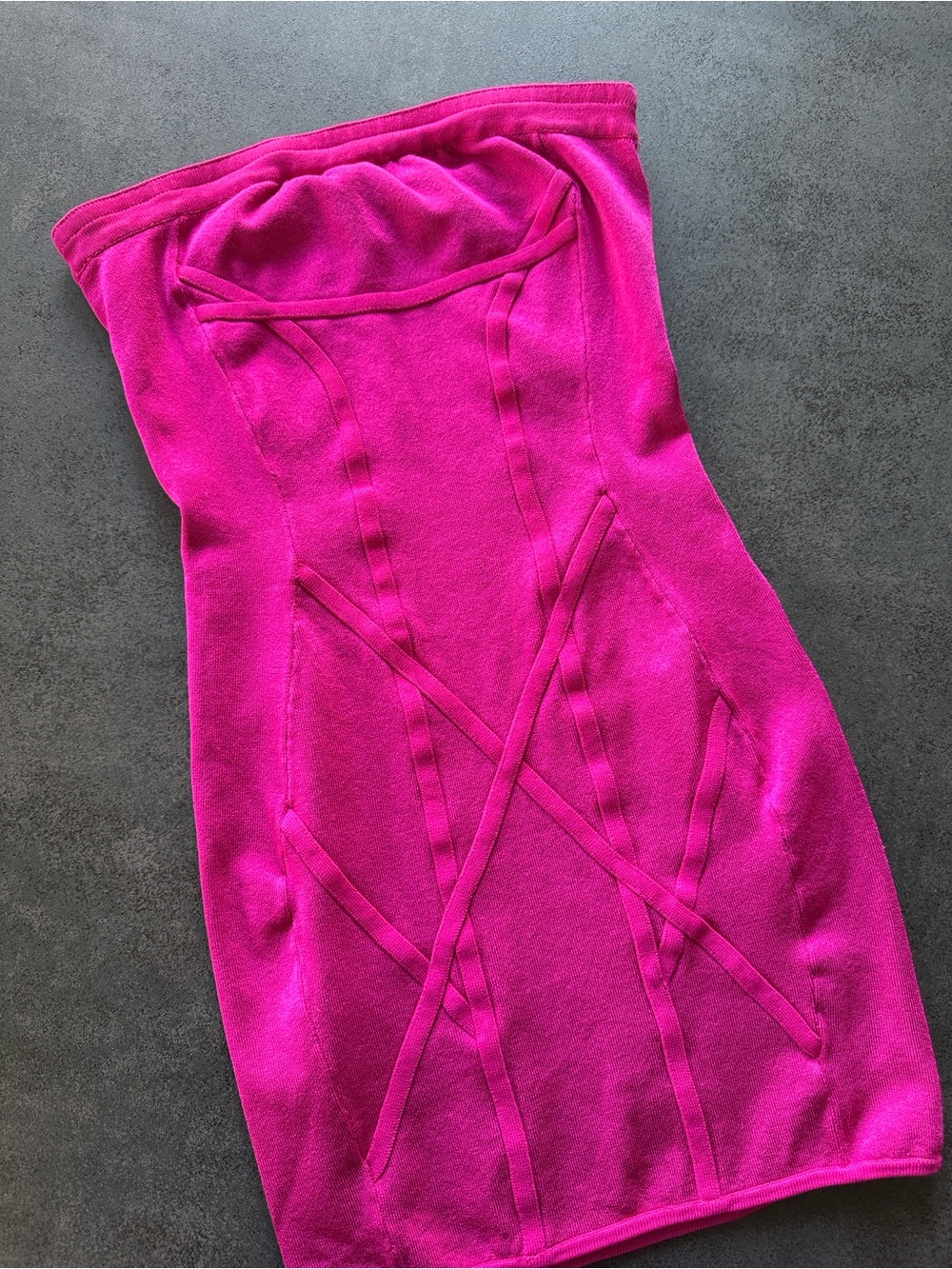 Guess by Marciano Strapless Hot Pink Mini Bandage Dress